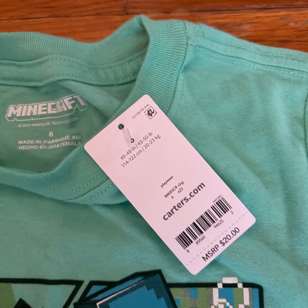 Carter's Teal Minecraft Graphic Tee - Picture 2 of 3